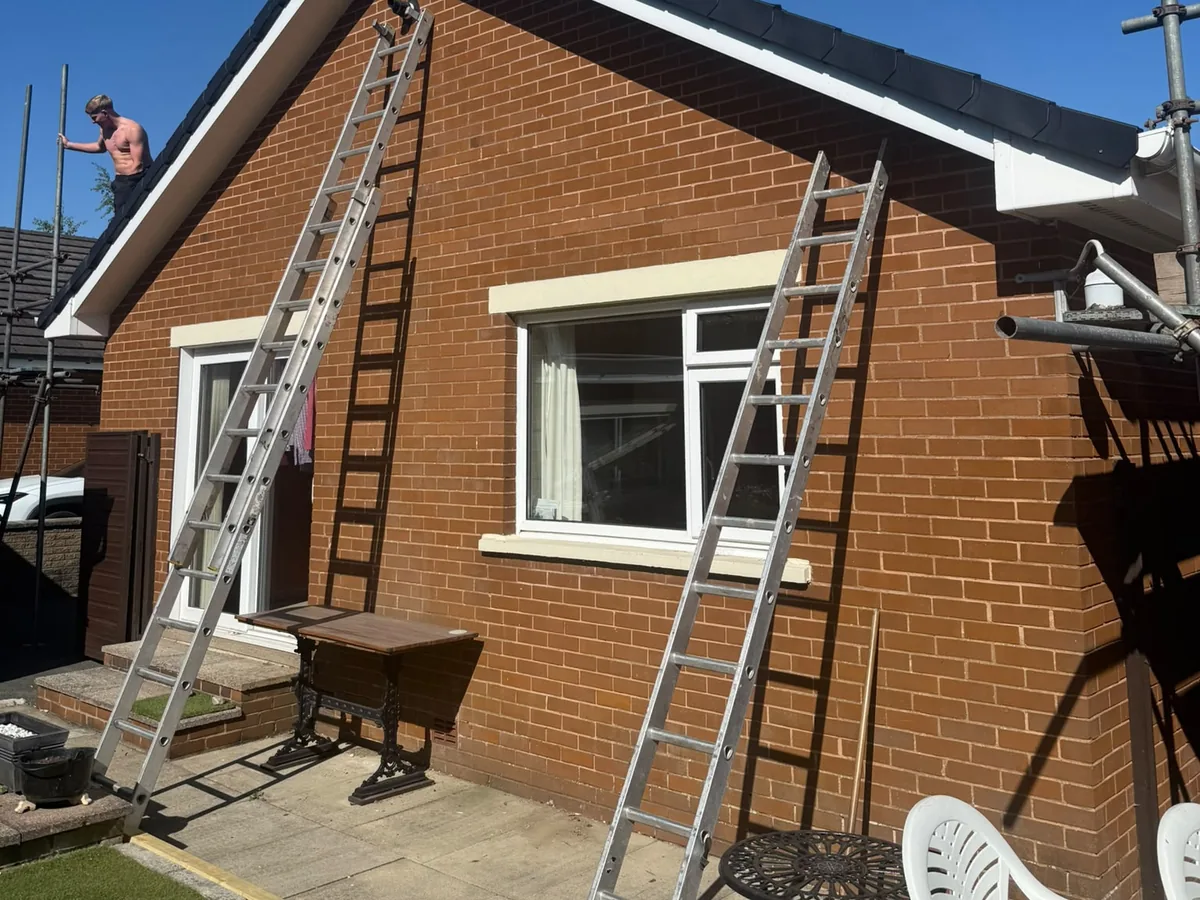 Dry verge and new white fascias on a gable end